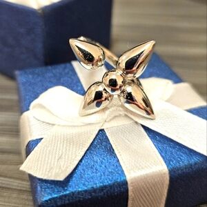 NEW Adjustable Silver Geometric Statement Ring